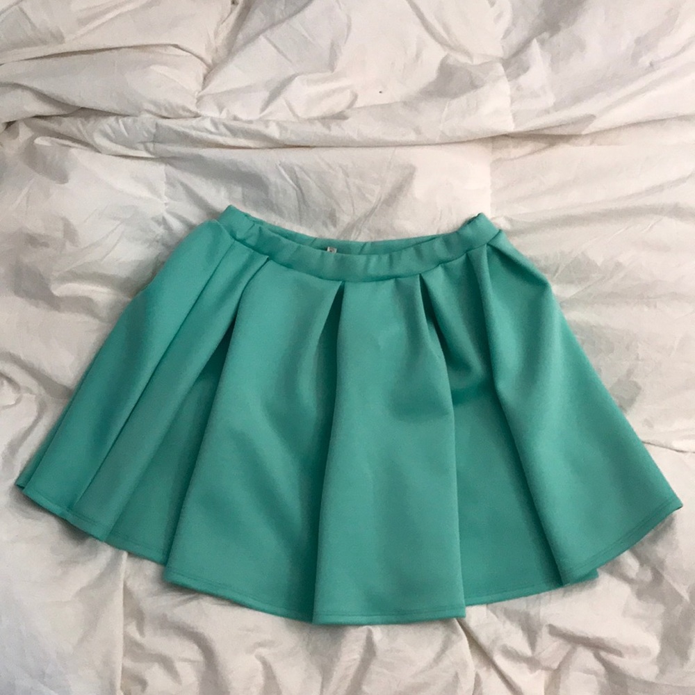 Brenda's skater skirt pleated in mint green